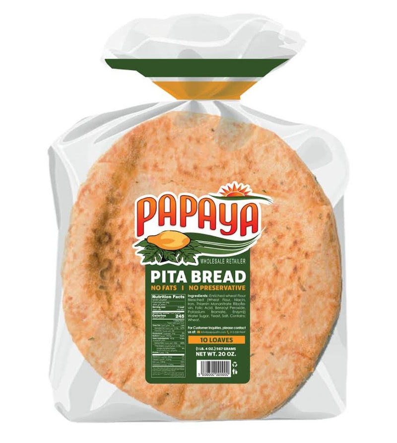Papaya Pita Bread-10 Loafs - Papaya Express