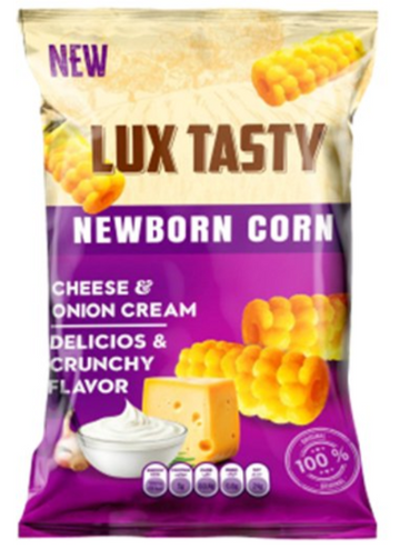 LUX TASTY NEWBORN CHEESE & ONION CREAM CORN CHIPS (85G) - Papaya Express