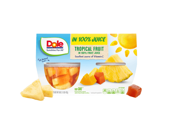 Dole Fruit Bowls, Tropical Fruit ( 4 Ct ) - Papaya Express