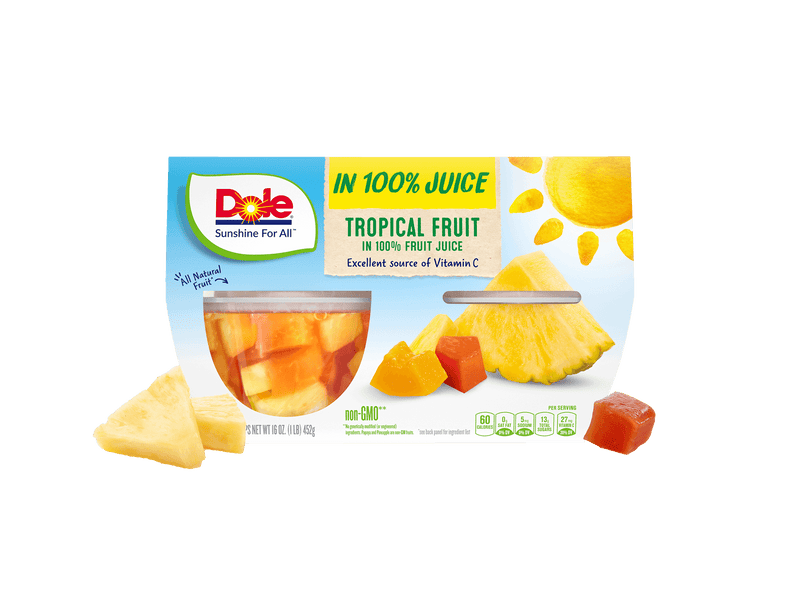Dole Fruit Bowls, Tropical Fruit ( 4 Ct ) - Papaya Express