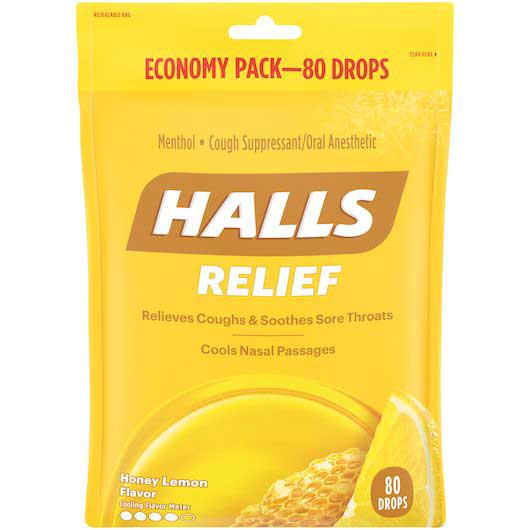 Halls Relief Honey and Lemon Cough Drops