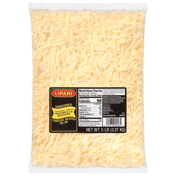 Lipari Shredded Mozzarella (5LB.) - Papaya Express