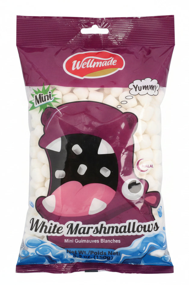 WELLMADE HALAL MINI WHITE MARSHAMLLOWS(150G)