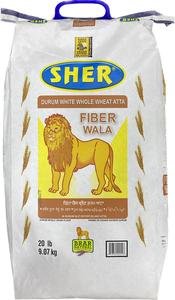 SHER WHITE WHOLE WHEAT FLOUR 20LB (BLUE) - Papaya Express