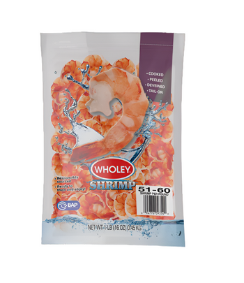 Wholey Shrimp 51-60 (16 oz) - Papaya Express