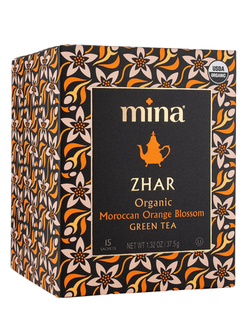 Mina Zhar Organic Moroccan Orange Blossom Green Tea (45 g) - Papaya Express
