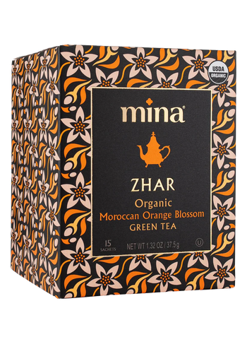 Mina Zhar Organic Moroccan Orange Blossom Green Tea (45 g) - Papaya Express