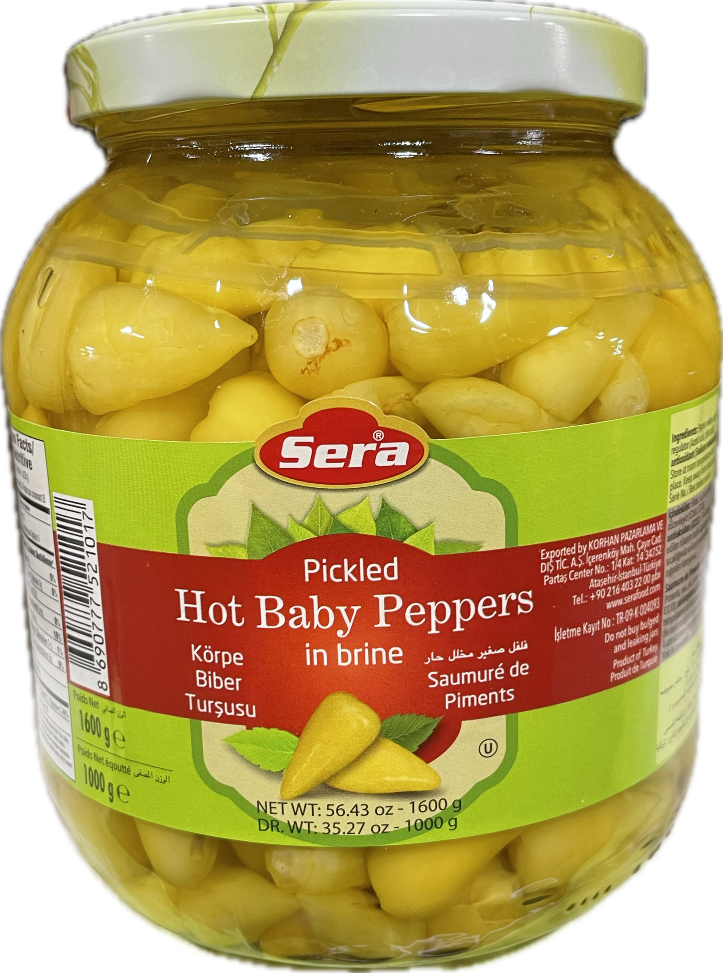 SERA PICKLED HOT BABY PEPPERS - Papaya Express