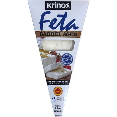 krinos feta barrel aged cheese (8.8oz)
