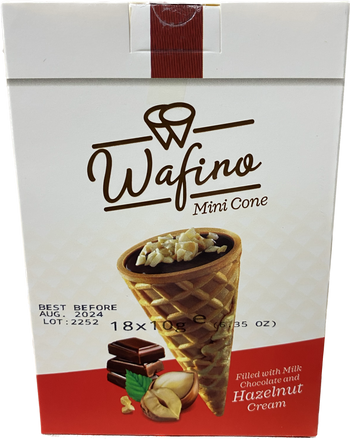 ANL WAFINO MINI CONES MILK CHOC W HAZELNUT CREAM(10G) - Papaya Express