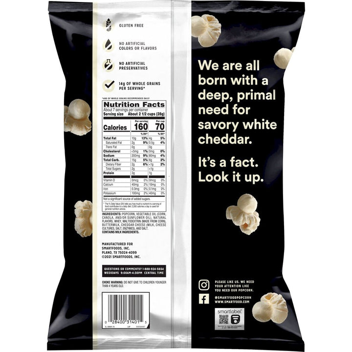 Smartfood Popcorn White Cheddar Flavored (6.75 oz) - Papaya Express