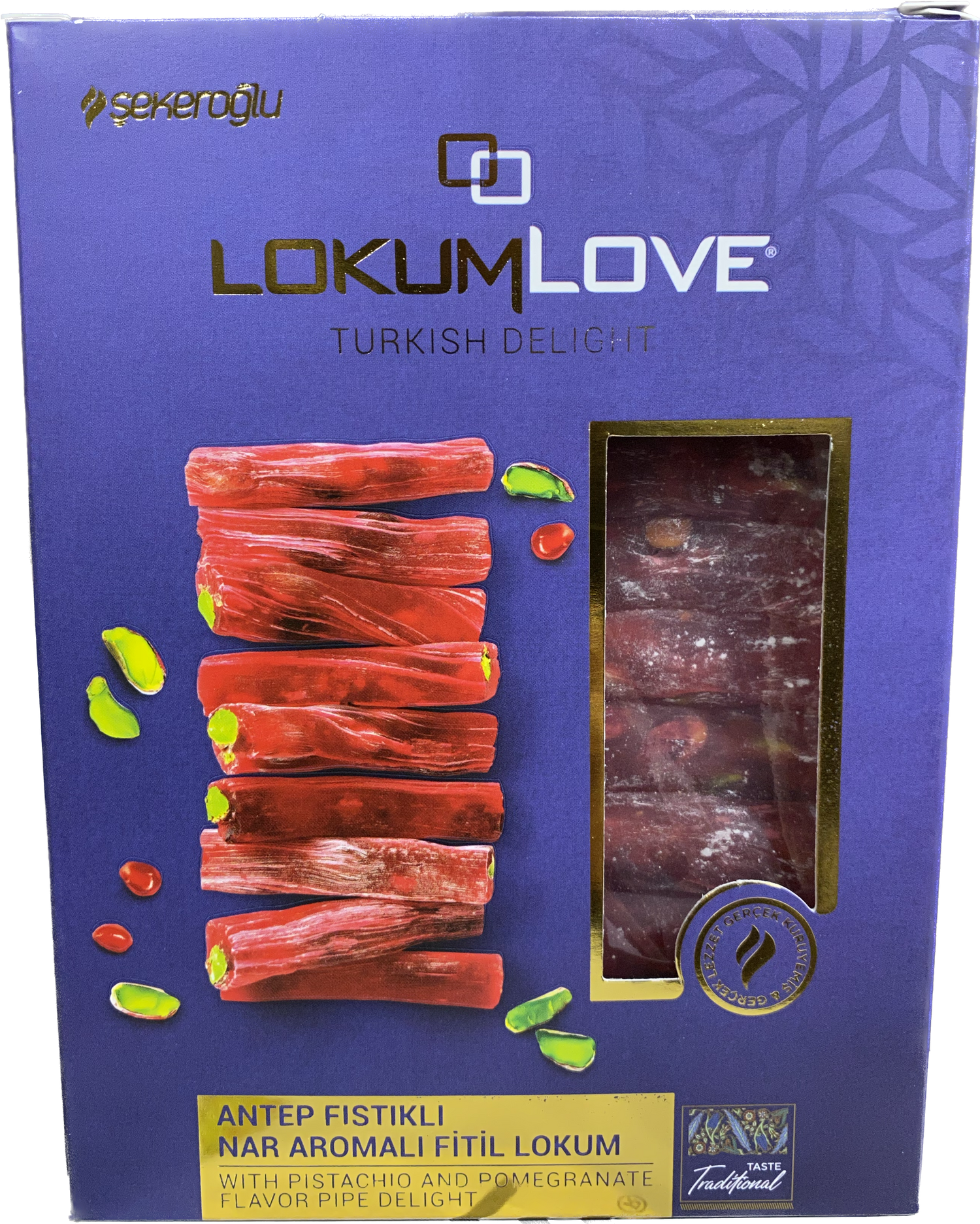 LOKUM LOVE POMEGRANATE PIPE DELIGHT W PISTACHIO(350G) - Papaya Express