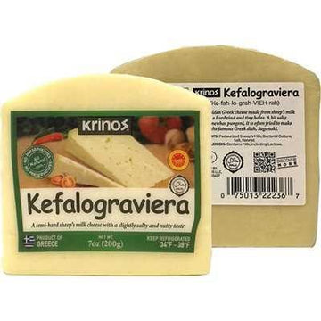 KRINOS KEFALOGRAVIERA CHEESE WEDGES (200G) - Papaya Express