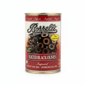 Borrelli Sliced Black Olives (6 oz) - Papaya Express