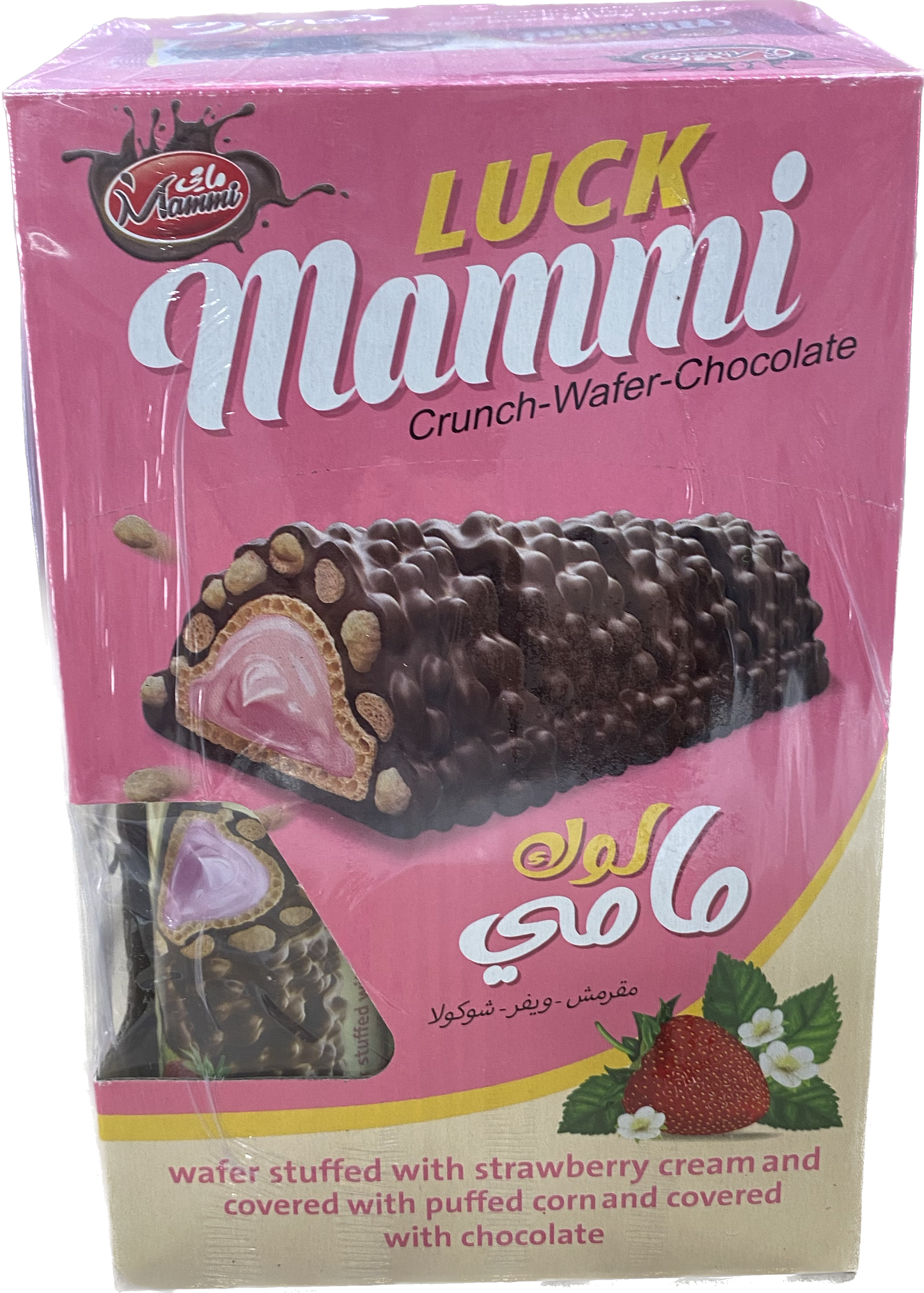 MAMMI LUCK STRAWBERRY CRUNCH WAFER( 6 COUNT) - Papaya Express