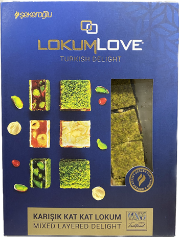 LOKUM LOVE DOUBLE ROASTED DELIGHT W PISTACHIO& POMEGRANATE(450G) - Papaya Express