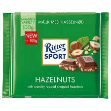 RITTER SPORT MILK CHOPPED HAZELNUTS (100G) - Papaya Express