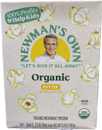 NEWMAN'S OWN ORGANIC POP CORN W/BUTTER (3OZ) - Papaya Express