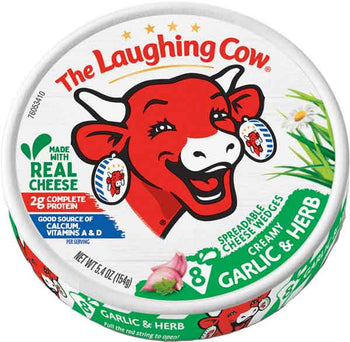 THE LAUGHING COW CHEESE WEDGE GARLIC HERB 8 COUNT(5.4OZ) - Papaya Express