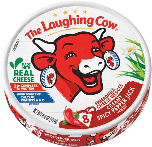 THE LAUGHING COW CHEESE WEDGE SPICY PEPPER JK 8 COUNT(5.4OZ) - Papaya Express
