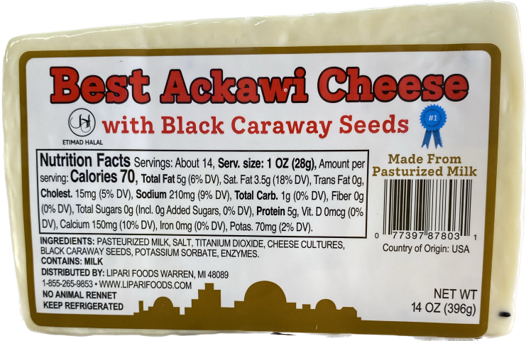 Best Ackawi Cheese w/ Black Caraway (14oz) - Papaya Express