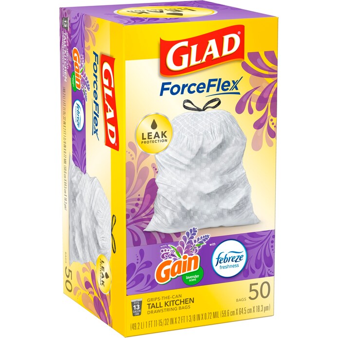 Glad Febreze Mediterranean Lavender Scent Trash Bag(50 Bags) - Papaya Express