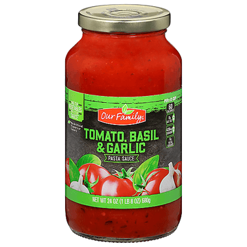Our Family Tomato Basil & Garlic Pasta Sauce (24 oz) - Papaya Express