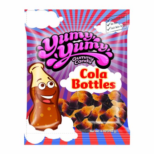 Wellmade Yummy Gummy Candy Cola Bottles (125g)