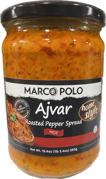 MARCO POLO HOMESTYLE HOT AJVAR SPREAD W/ROASTED PEPPERS (19.4)OZ - Papaya Express