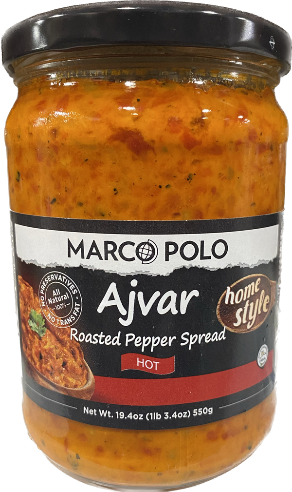 MARCO POLO HOMESTYLE HOT AJVAR SPREAD W/ROASTED PEPPERS (19.4)OZ - Papaya Express
