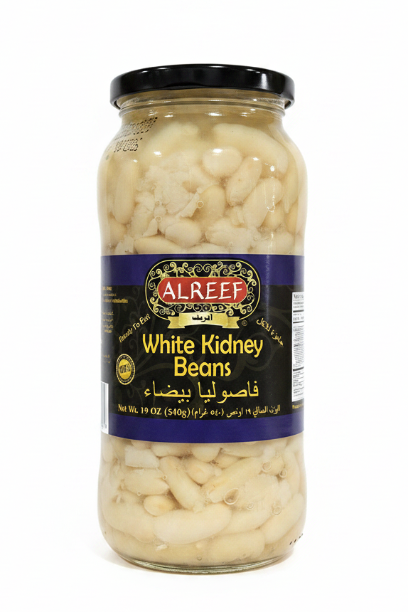 ALREEF WHITE KIDNEY BEANS IN GLASS (540G) - Papaya Express