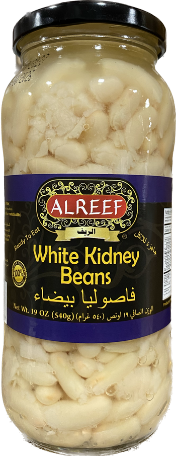 ALREEF WHITE KIDNEY BEANS IN GLASS (540G) - Papaya Express