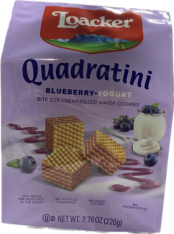 Loacker Quadritini-Blueberry (220 G) - Papaya Express