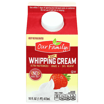 Our Family Heavy Whipping Cream (16 oz) - Papaya Express