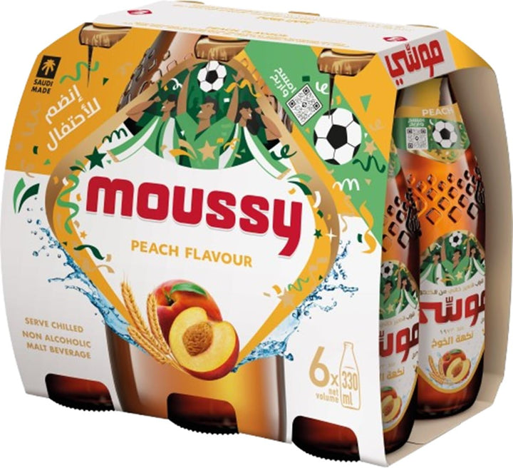 Moussy Peach Flavor Beverage (6 Pk)
