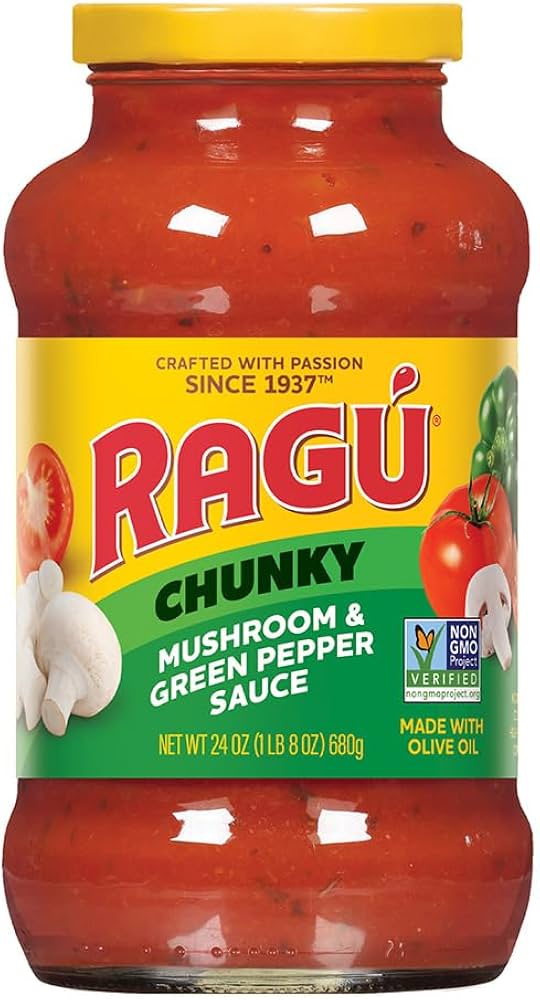 Ragu pasta Chunky Mushroom & Green pepper Sauce (1lb)