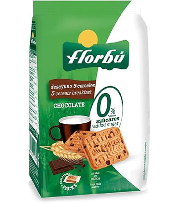 Florbu 5 Cereal Breakfast Chocolate Biscuits (340 g) - Papaya Express