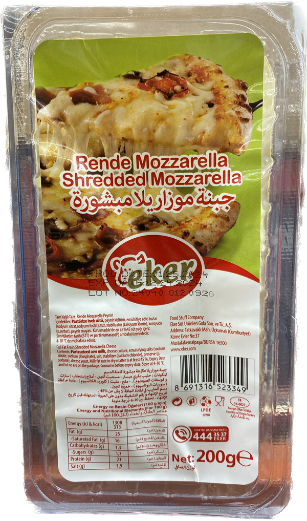 EKER SHREDDED MOZZARELLA CHEESE (200G) - Papaya Express