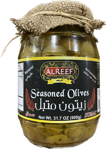 ALREEF STUFFED GREEN OLIVES WITH SUMAC (900G) - Papaya Express