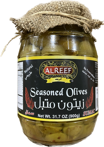 ALREEF STUFFED GREEN OLIVES WITH SUMAC (900G) - Papaya Express