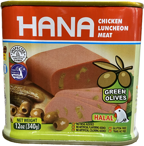 HANA CHICKEN LUNCHEON WITH OLIVES (340G) - Papaya Express
