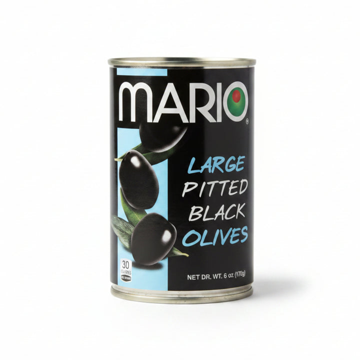 Mario Large Pitted Black Olives (6 oz) - Papaya Express