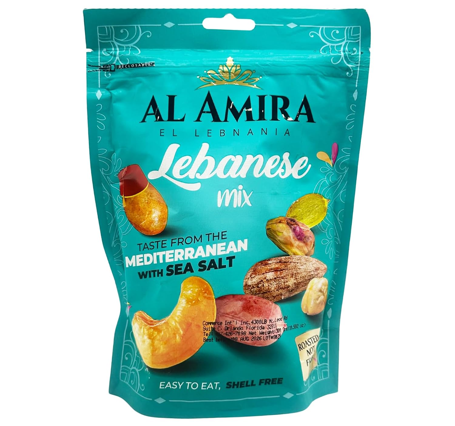 Al Amira Lebanese Shell Free Nut Mix Roasted with Sea Salt (10.58 oz) - Papaya Express