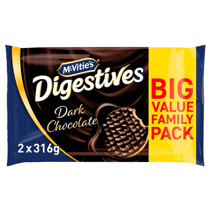 Mcvitie's Digestives Dark Chocolate Family Pack (316g) - Papaya Express