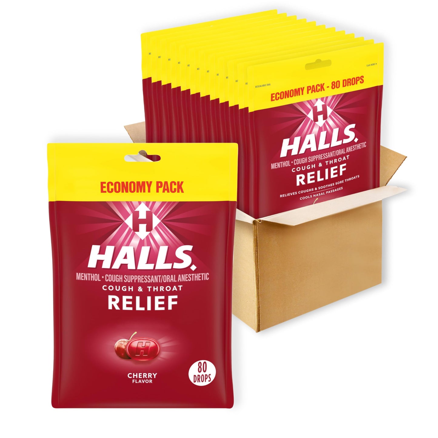 Halls Cough Drops Cherry