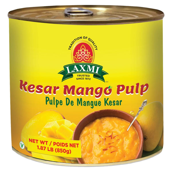 Laxmi Kesar Mango Pulp (850g) - Papaya Express