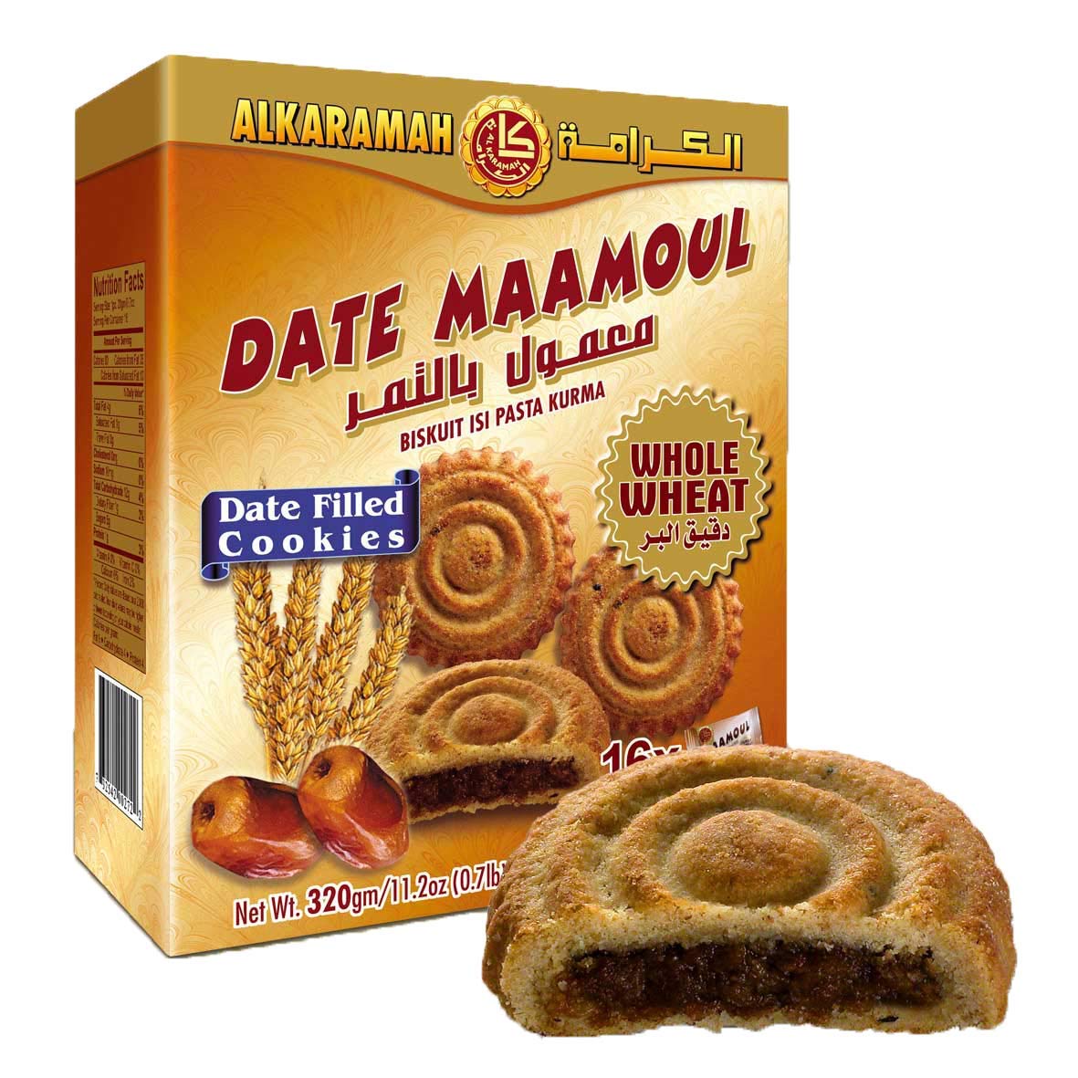 Alkaramah Whole Wheat Date Maamoul (320g) - Papaya Express