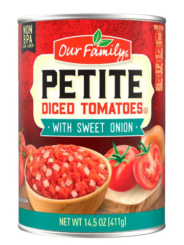 Our Family Petite Diced Tomatoes W/ Sweet Onion (14.5 oz) - Papaya Express
