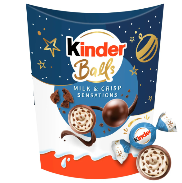 KINDER CHOC BALLS MILK & CRISP SENSATIONS (90G) - Papaya Express