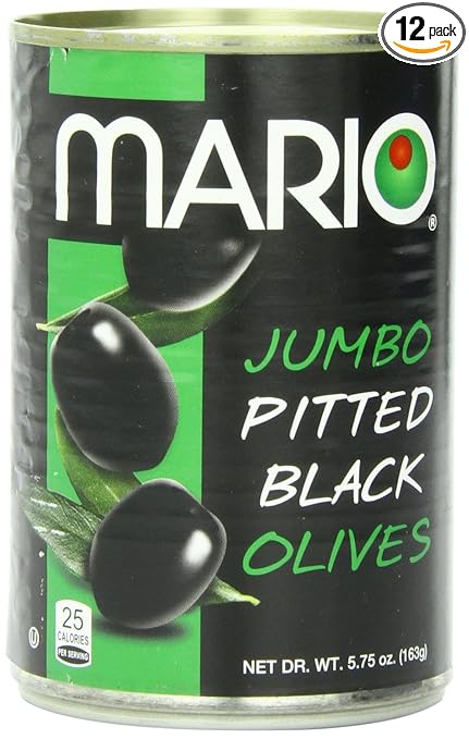 Mario Jumbo Pitted Black olives (5.75 oz)